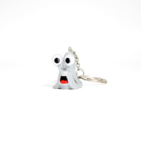 Grey Snail Keychain – Flexible Toy  Bag Charm with Big Eyes
