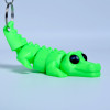Neon Green Crocodile Keychain – Flexible Fidget Toy