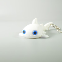 Adorable White Shark 3D Keychain – Cute Ocean Animal Bag Charm