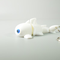 Adorable White Shark 3D Keychain – Cute Ocean Animal Bag Charm